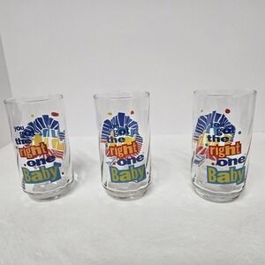 Lot of 3 Diet Pepsi Glass You Got The Right One Baby Ray Charles Vintage  1990